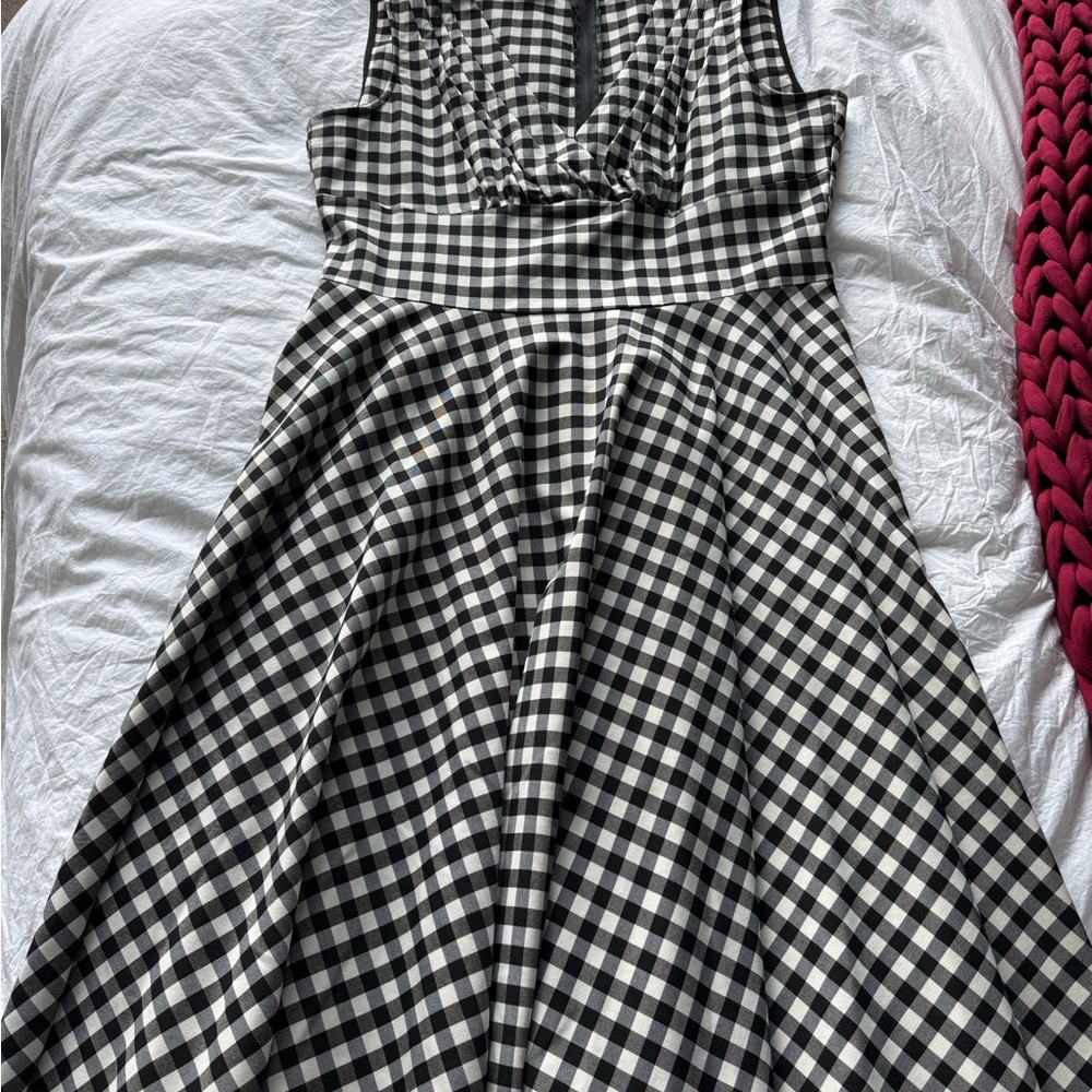 Unique Vintage Black and White Checkered Dress